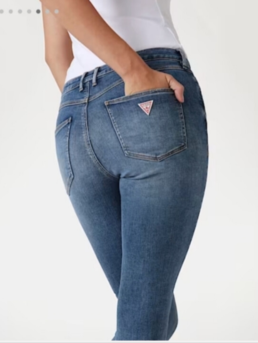 GUESS - Premium Luxury High Waisted Medium/Light Wash Semi Stretchy Skinny Jeans